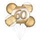 Golden Age 60th Birthday Foil Balloon Bouquet, 5pc